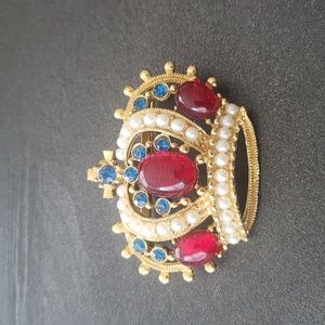 Vintage Rafaelian Royal Crown Brooch Pin
